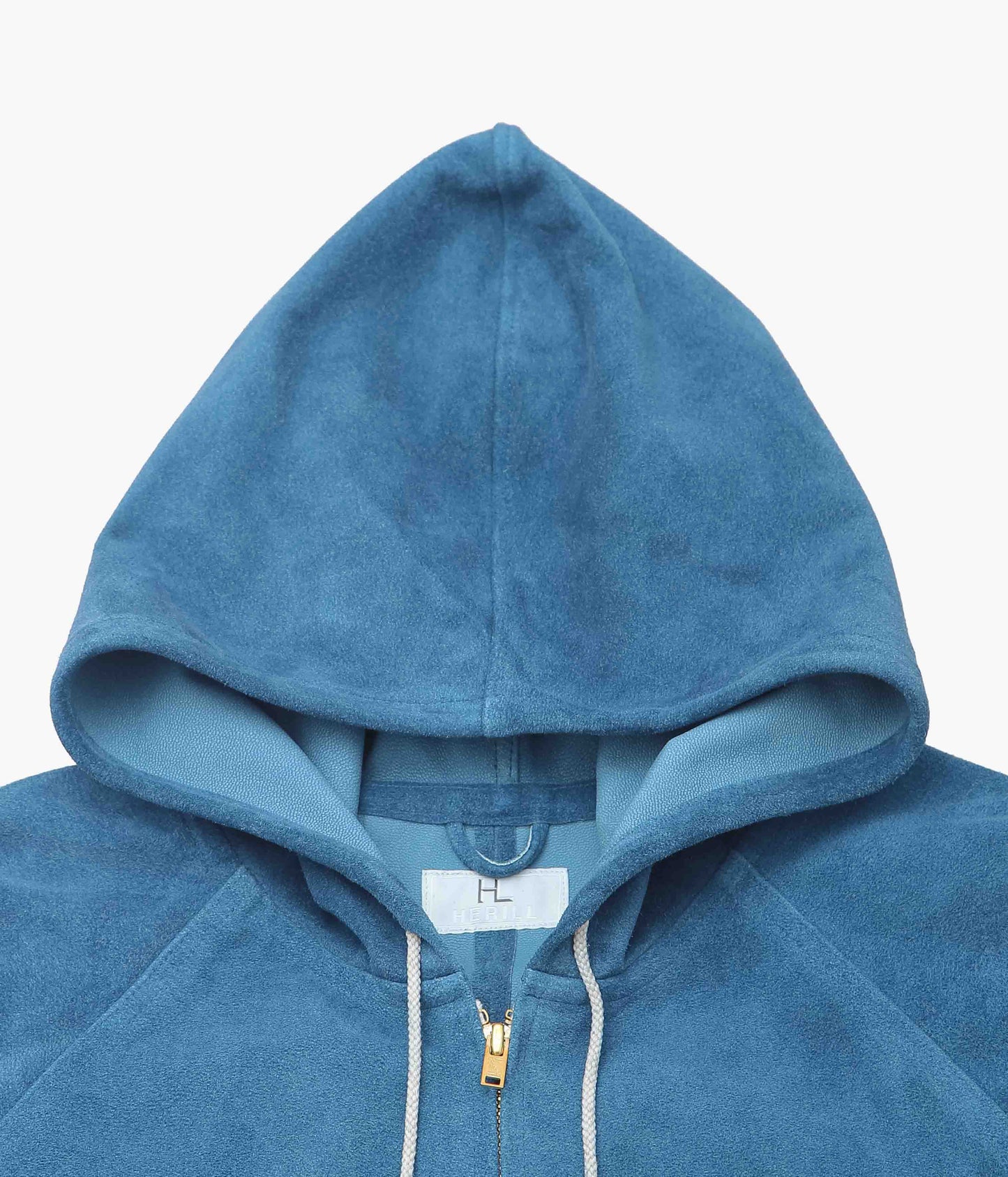 HERILL ''GOATSUEDE HOODED JACKET'' (FADED INDIGO)