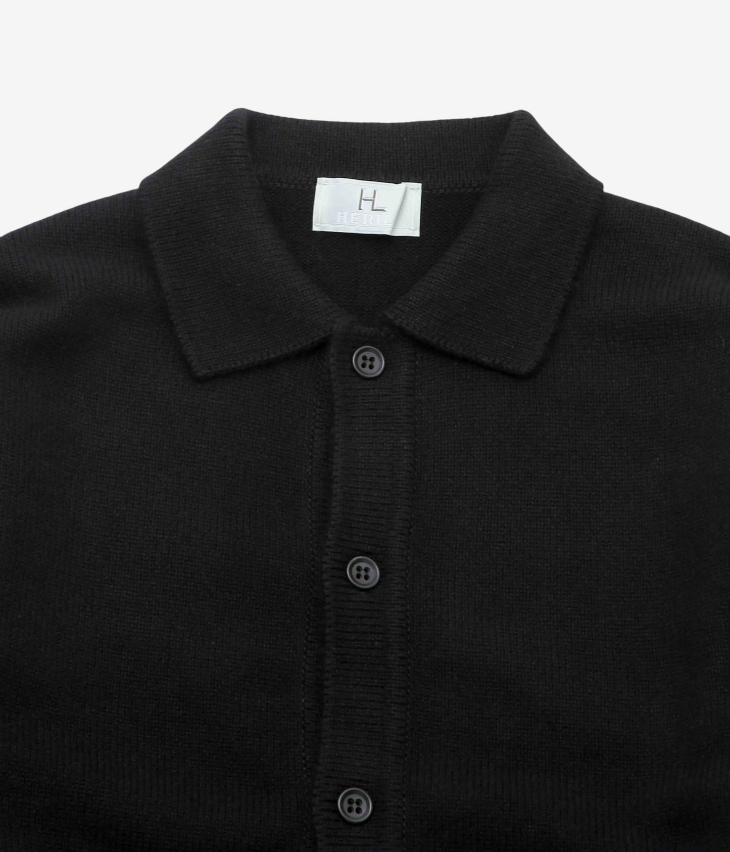 HERILL "GOLDEN SEAISLAND POLO CARDIGAN" (BLACK)