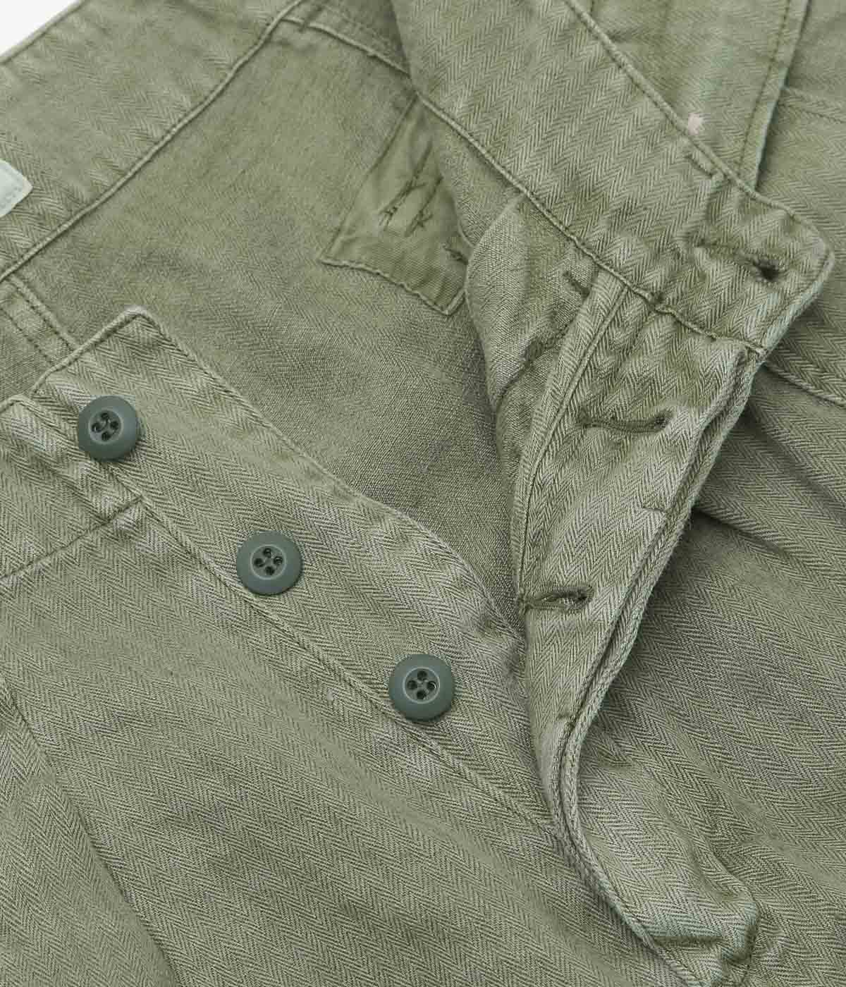 HERILL "HBT LINEN CARGOPANTS" (OLIVE DRAB)