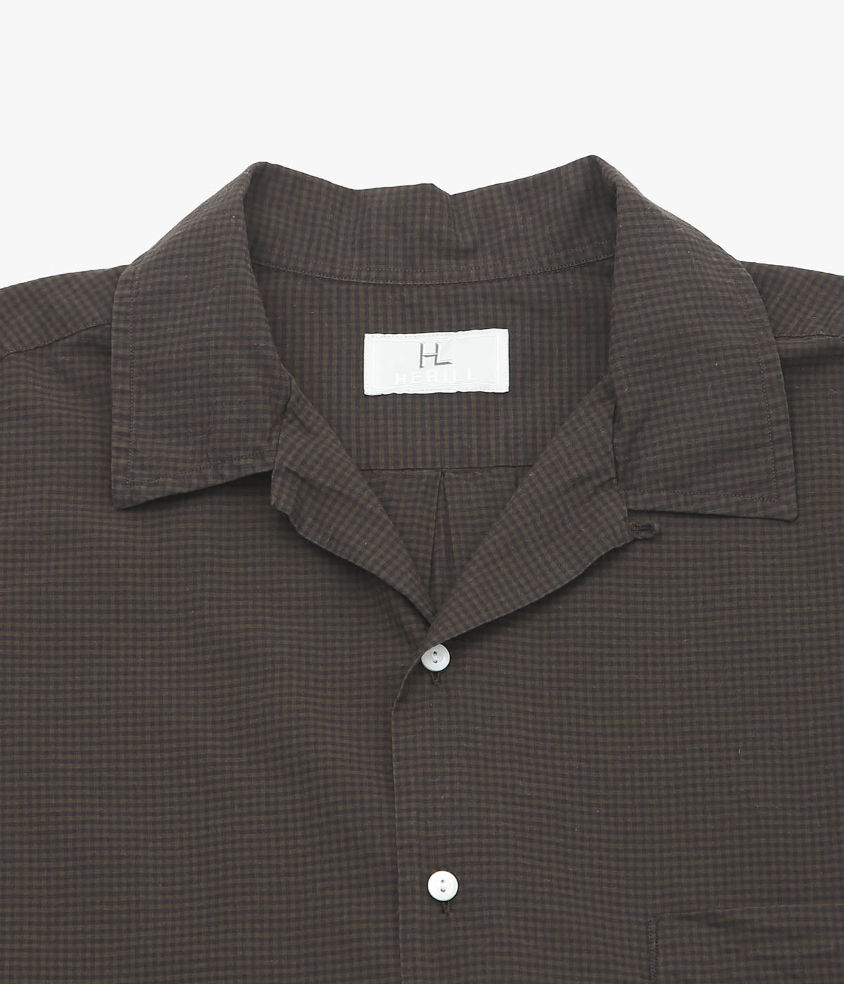 HERILL ''LAWNCHECK OPENCOLLAR SHIRTS'' (BROWN) – THE STORE BY MAIDENS