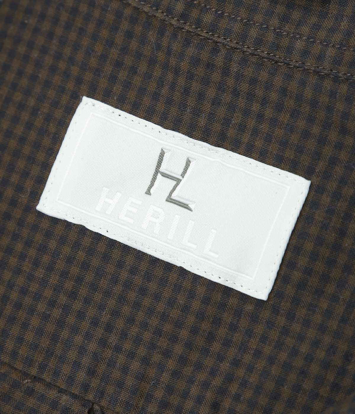 HERILL ''LAWNCHECK OPENCOLLAR SHIRTS'' (BROWN)