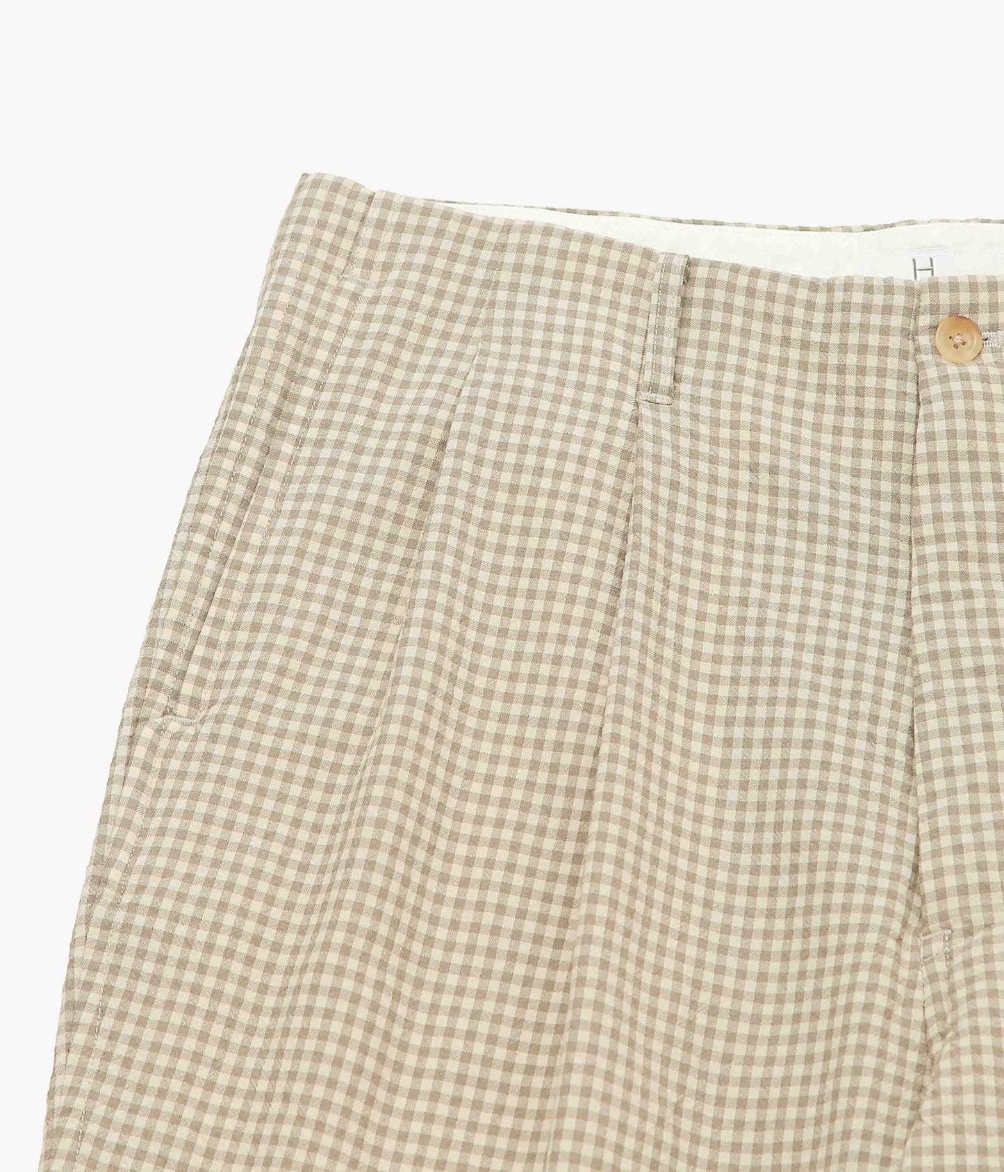 HERILL ''RIGID WOOLCHECK PANTS'' (BEIGE)