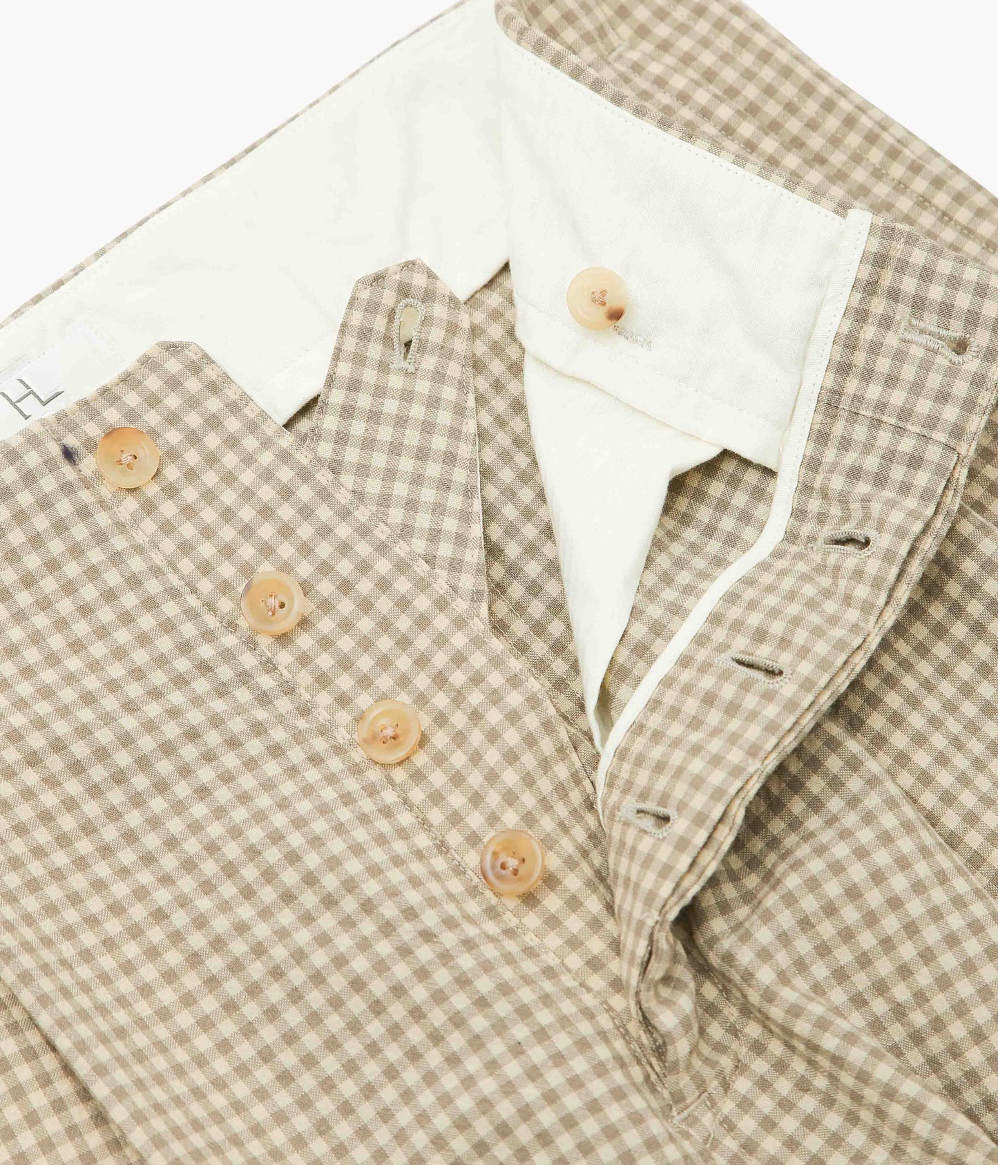 HERILL ''RIGID WOOLCHECK PANTS'' (BEIGE)