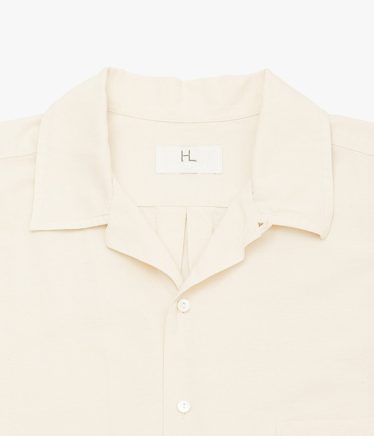 HERILL ''SILK COTTON NEP OPENCOLLAR SHIRTS'' (BEIGE)
