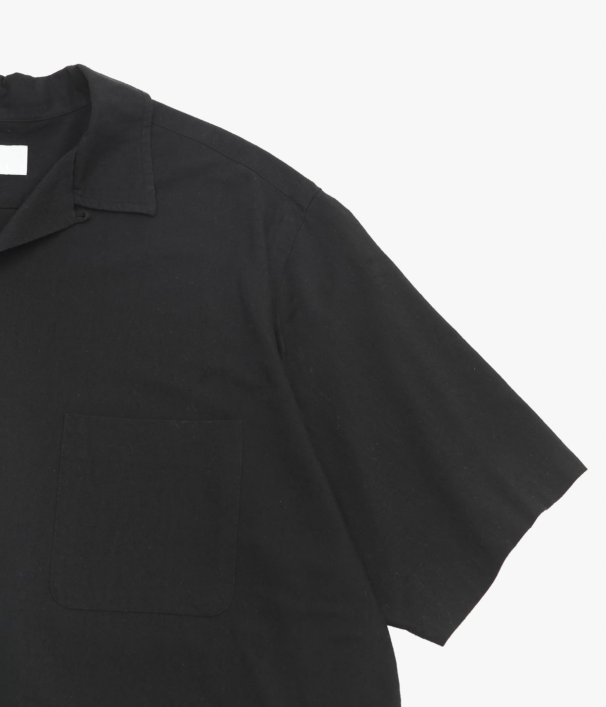 HERILL ''SILK COTTON NEP OPENCOLLAR SHIRTS'' (BLACK) – THE STORE