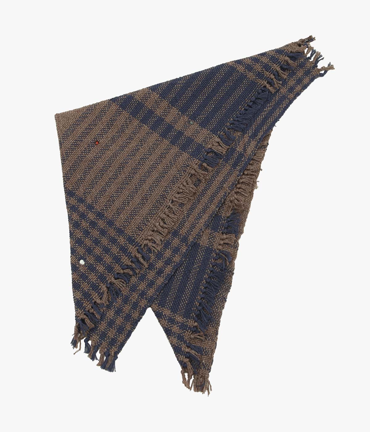 HOLLIE WARD ''BANDANA｜HAND WOVEN × VINTAGE BEADS'' (DARK TAUPE BLUE CHECK)