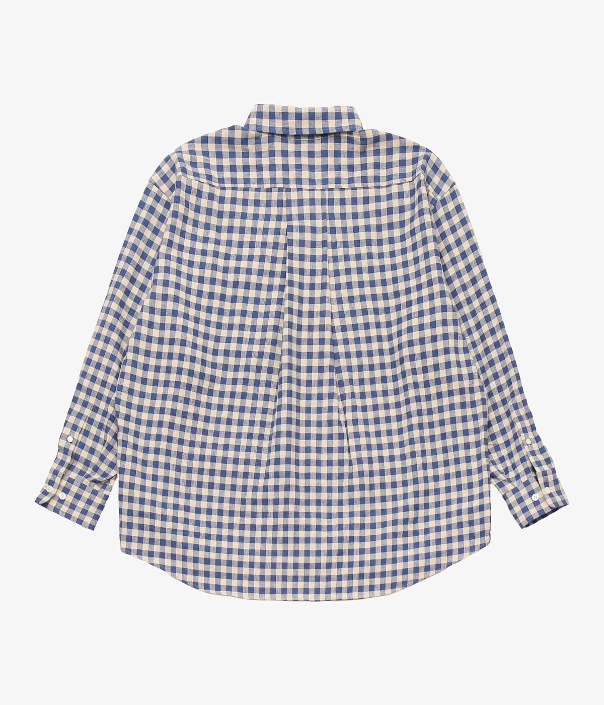 I AM DORK ''FLAP POCKET SHIRT｜COTTON LINEN'' (BLUE×WHITE) – THE