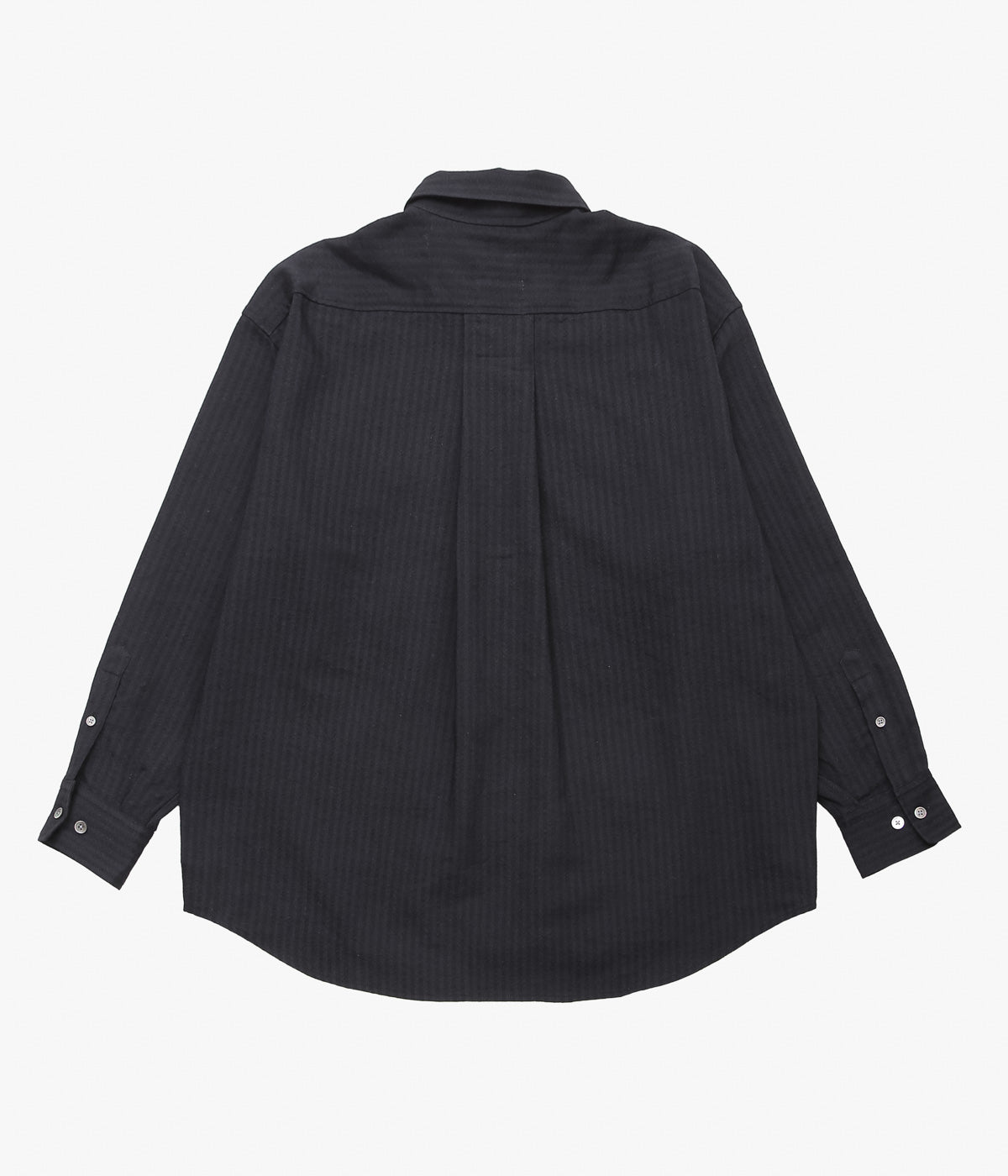 I AM DORK ''FLAP POCKET SHIRT｜WOOL RAMIE'' (BLACK HERRINGBONE)
