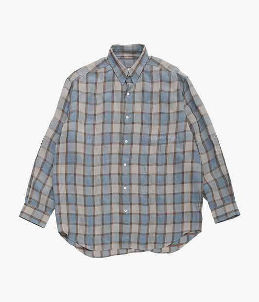 I AM DORK ''HIDDEN BUTTON SHIRTS｜VISCOSE'' (CORAL CHECK)