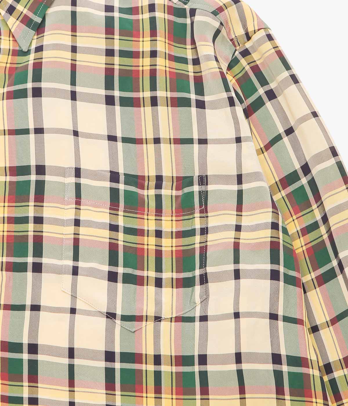 I AM DORK ''HIDDEN BUTTON SHIRTS｜VISCOSE'' (GREEN MIX)