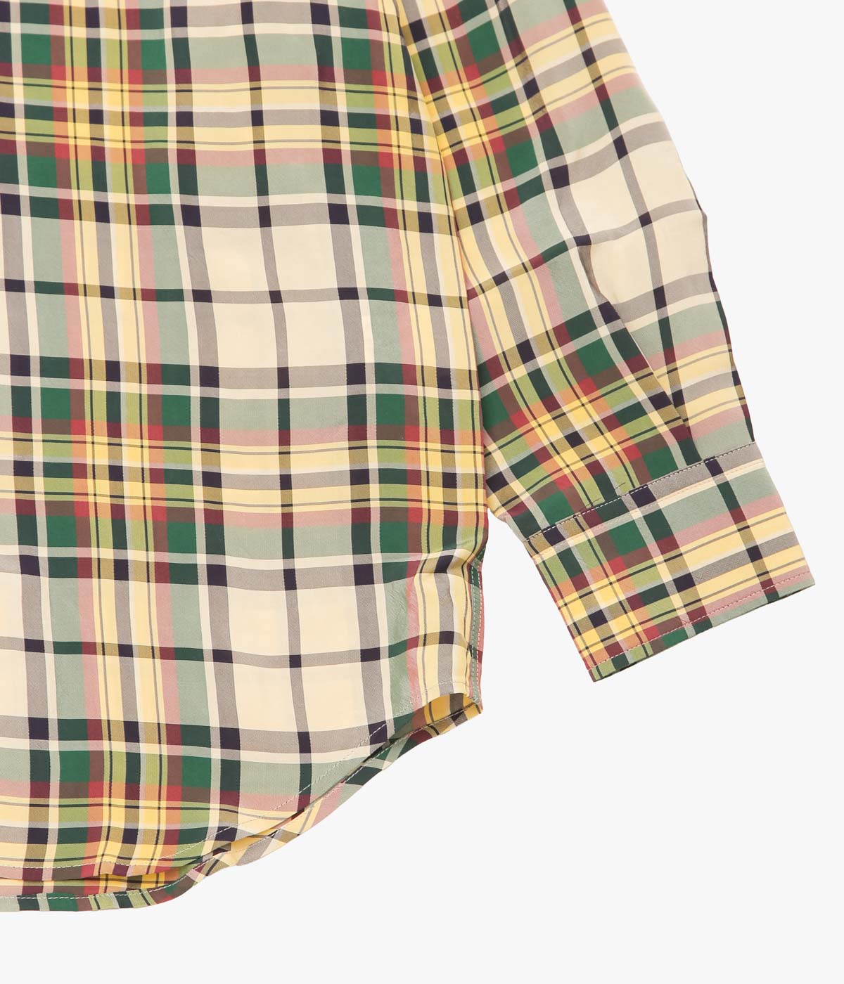 I AM DORK ''HIDDEN BUTTON SHIRTS｜VISCOSE'' (GREEN MIX)