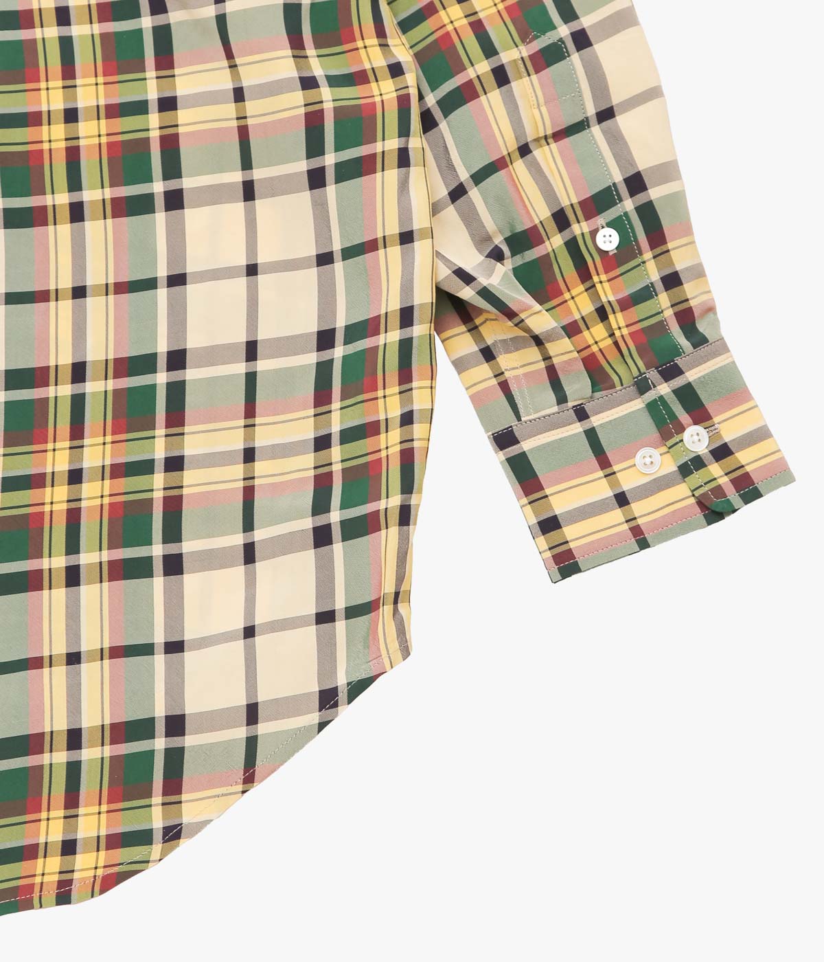 I AM DORK ''HIDDEN BUTTON SHIRTS｜VISCOSE'' (GREEN MIX)