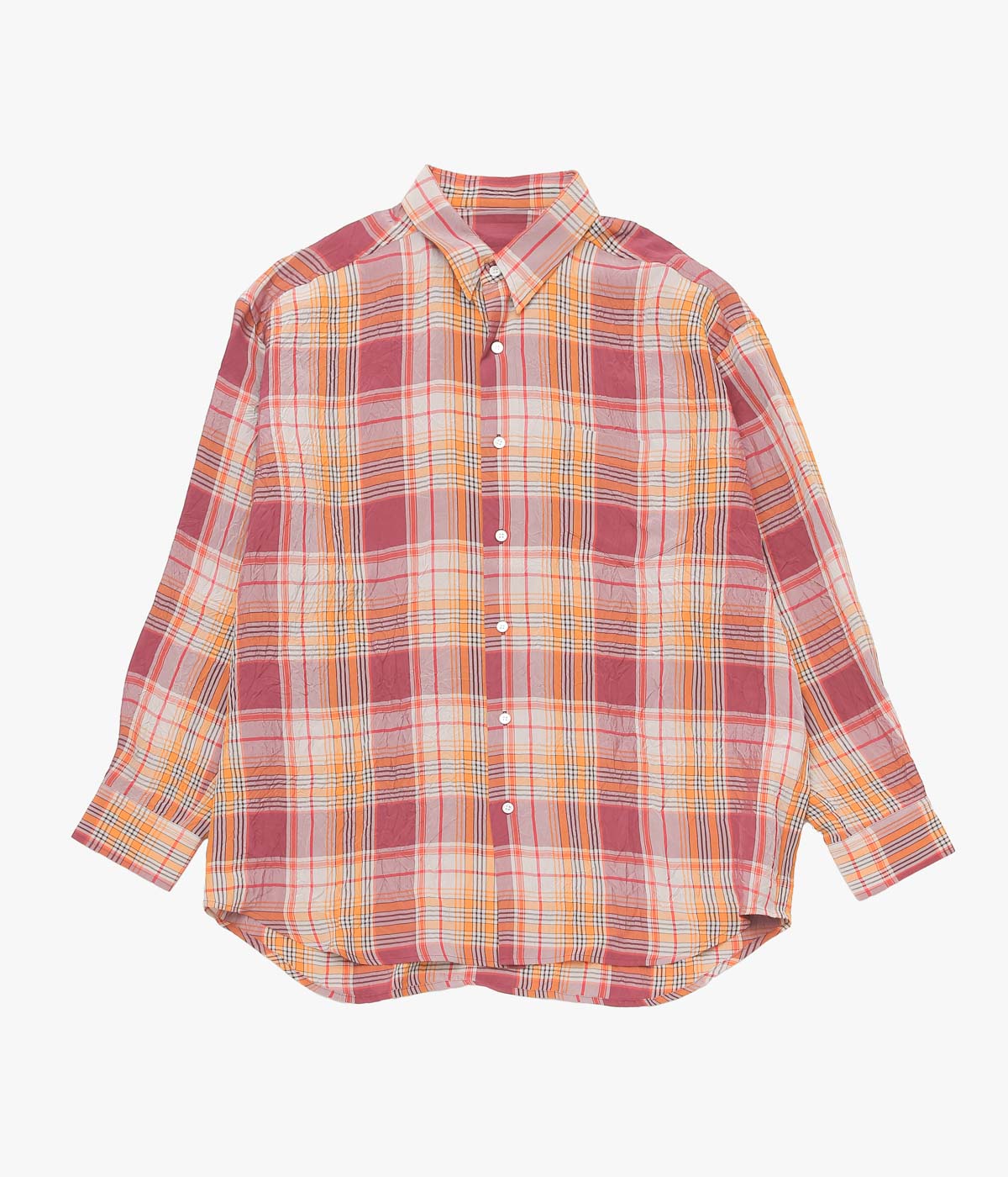 I AM DORK ''HIDDEN BUTTON SHIRTS｜VISCOSE'' (ORANGE MIX)