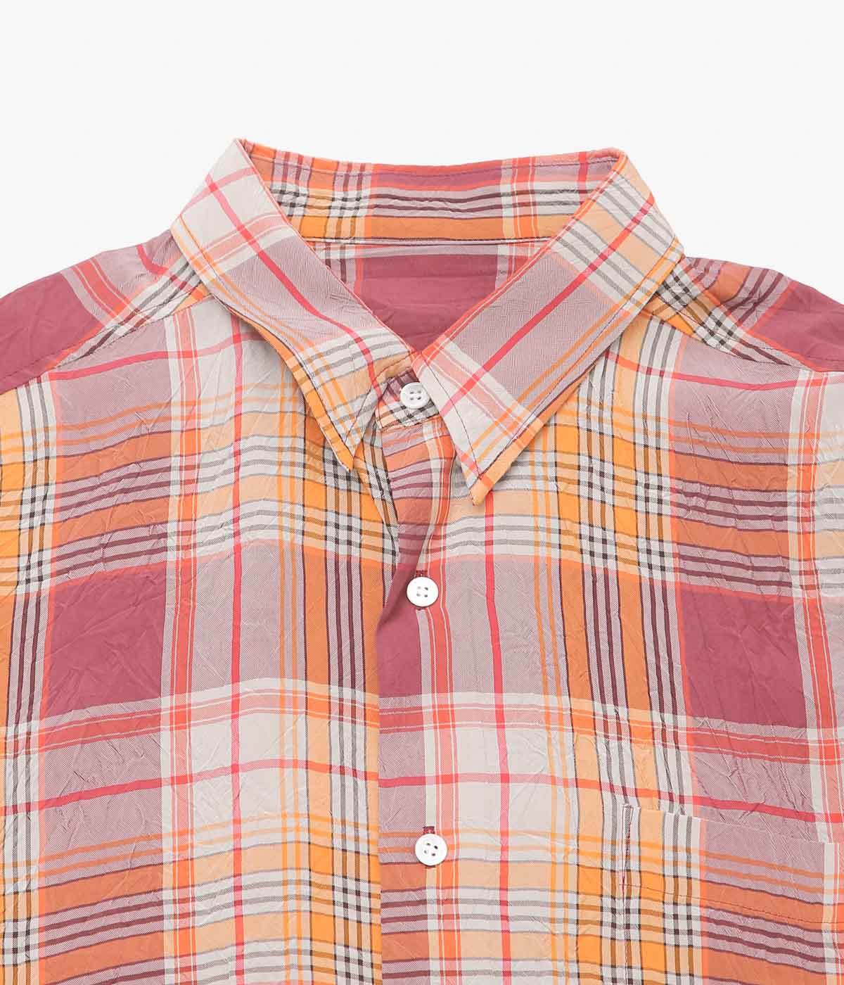 I AM DORK ''HIDDEN BUTTON SHIRTS｜VISCOSE'' (ORANGE MIX)