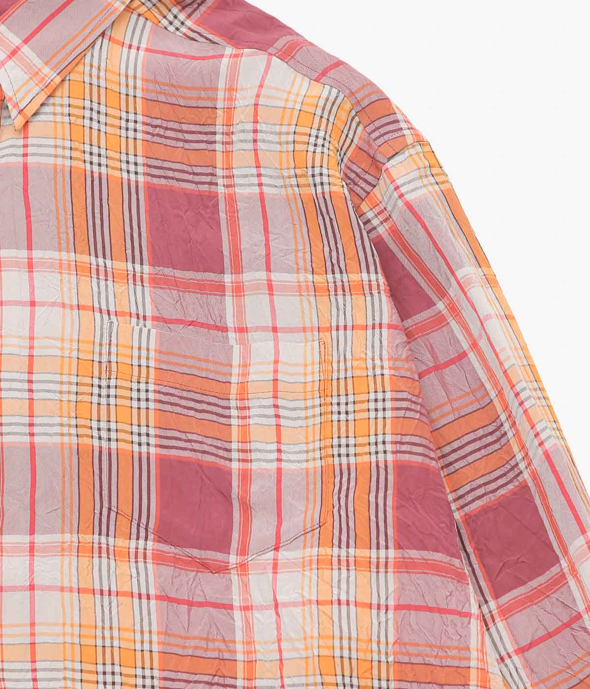 I AM DORK ''HIDDEN BUTTON SHIRTS｜VISCOSE'' (ORANGE MIX)