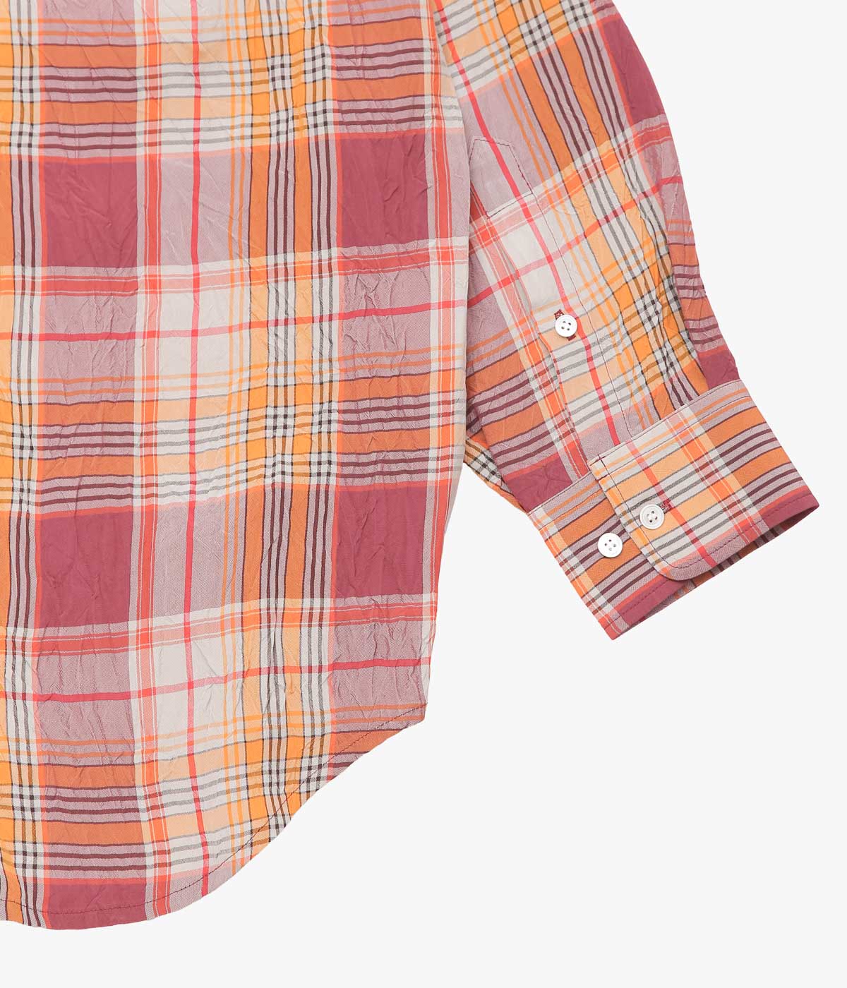 I AM DORK ''HIDDEN BUTTON SHIRTS｜VISCOSE'' (ORANGE MIX)