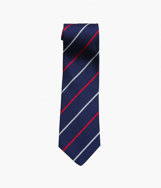INDIVIDUALIZED ACCEROIES ''REGIMENTAL STRIPE TIE'' (NAVY/RED/SILVER)