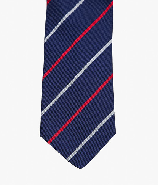 INDIVIDUALIZED ACCEROIES ''REGIMENTAL STRIPE TIE'' (NAVY/RED/SILVER)
