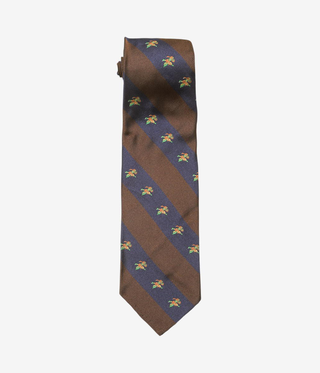 INDIVIDUALIZED ACCESSORIES ''DUCKS REPP TIE'' (BROWN)