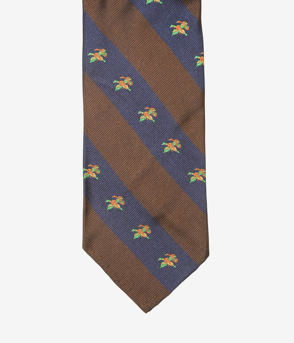 INDIVIDUALIZED ACCESSORIES ''DUCKS REPP TIE'' (BROWN)