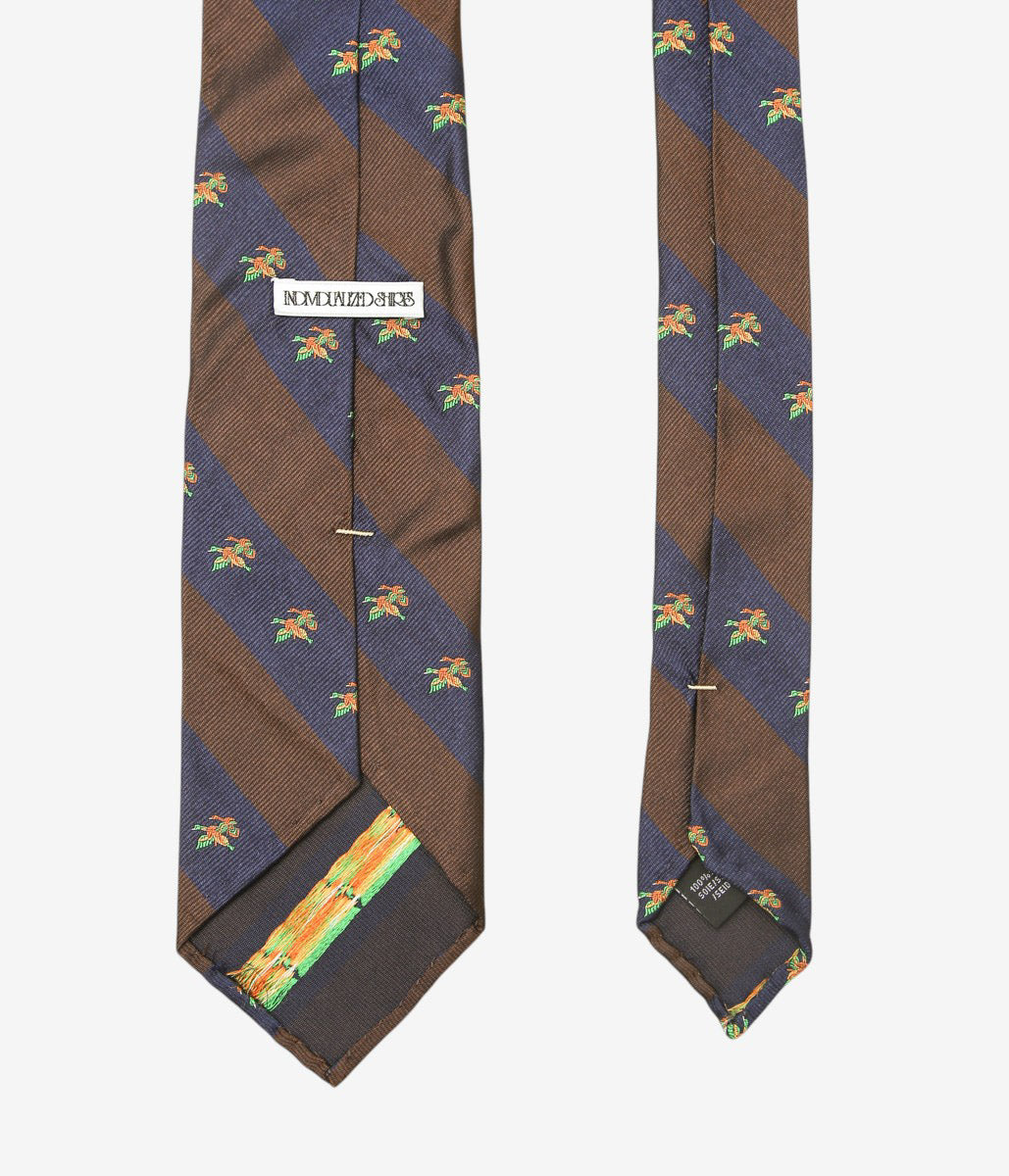 INDIVIDUALIZED ACCESSORIES ''DUCKS REPP TIE'' (BROWN)