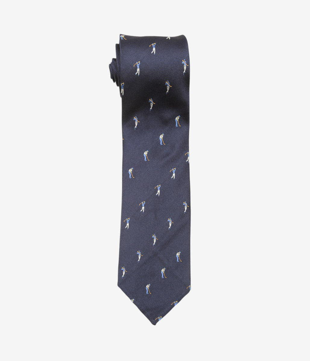 INDIVIDUALIZED ACCESSORIES ''GOLFER MOTIF TIE'' (NAVY)