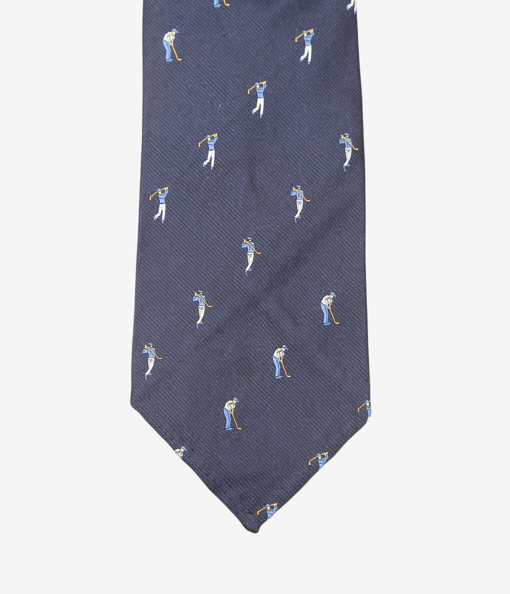 INDIVIDUALIZED ACCESSORIES ''GOLFER MOTIF TIE'' (NAVY)