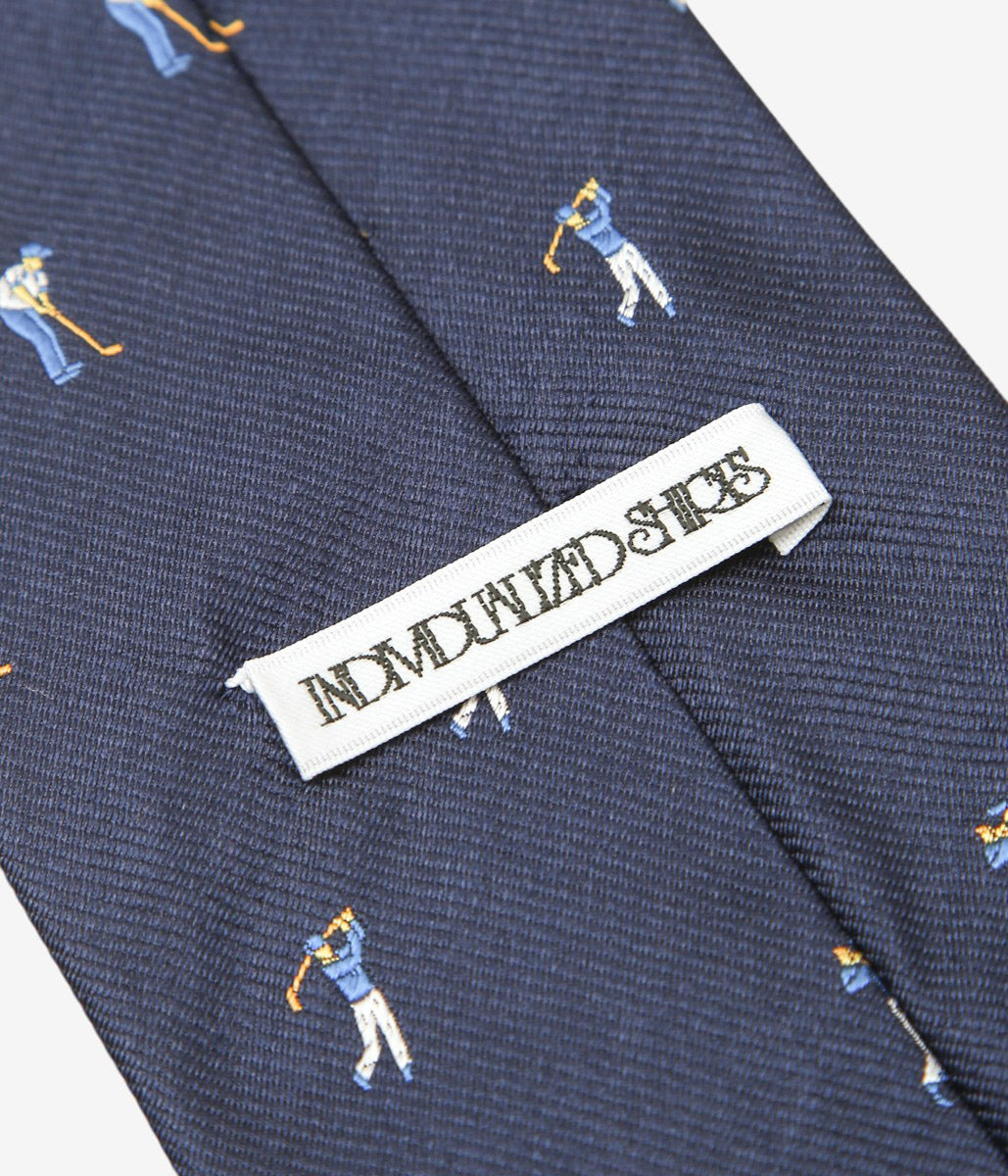 INDIVIDUALIZED ACCESSORIES ''GOLFER MOTIF TIE'' (NAVY)