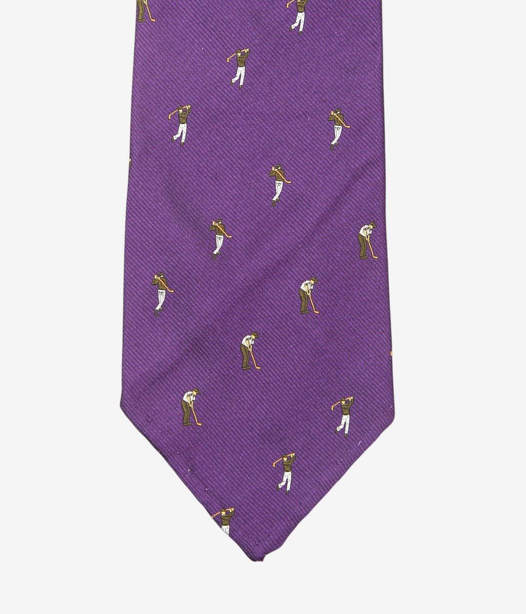 INDIVIDUALIZED ACCESSORIES ''GOLFER MOTIF TIE'' (PURPLE)