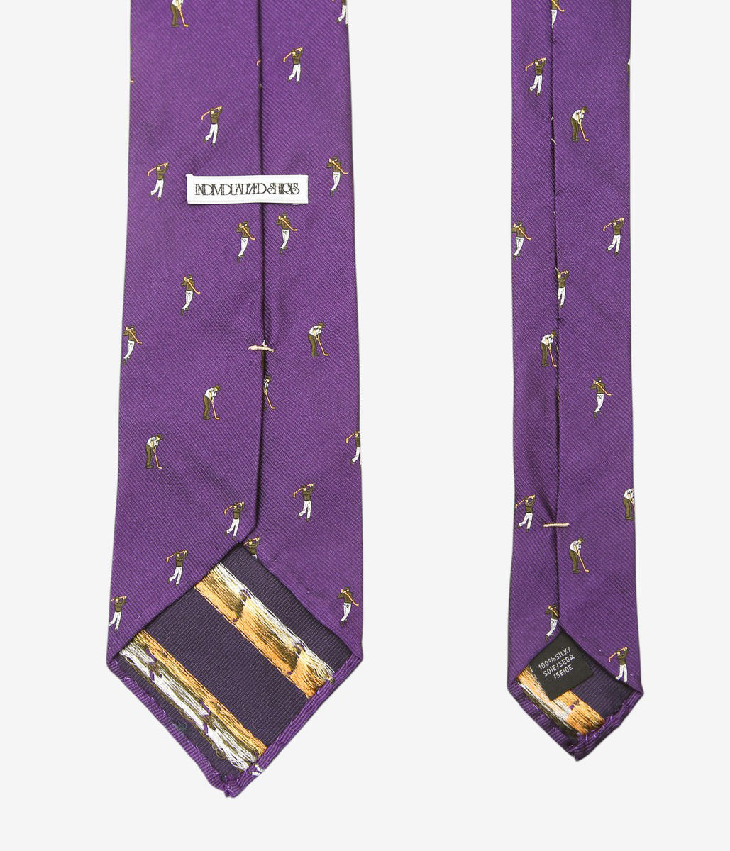 INDIVIDUALIZED ACCESSORIES ''GOLFER MOTIF TIE'' (PURPLE)
