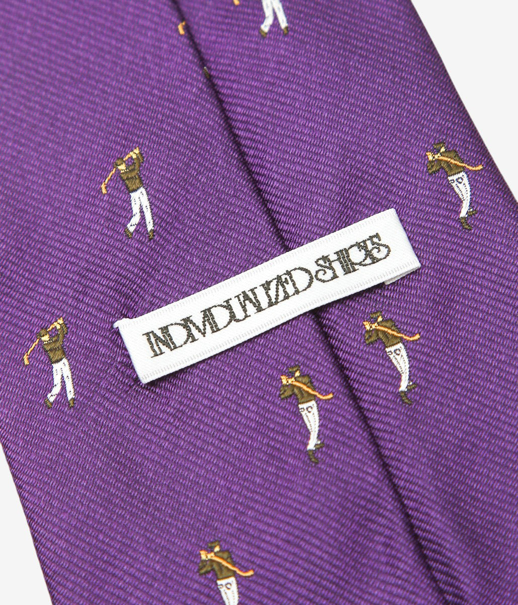 INDIVIDUALIZED ACCESSORIES ''GOLFER MOTIF TIE'' (PURPLE)