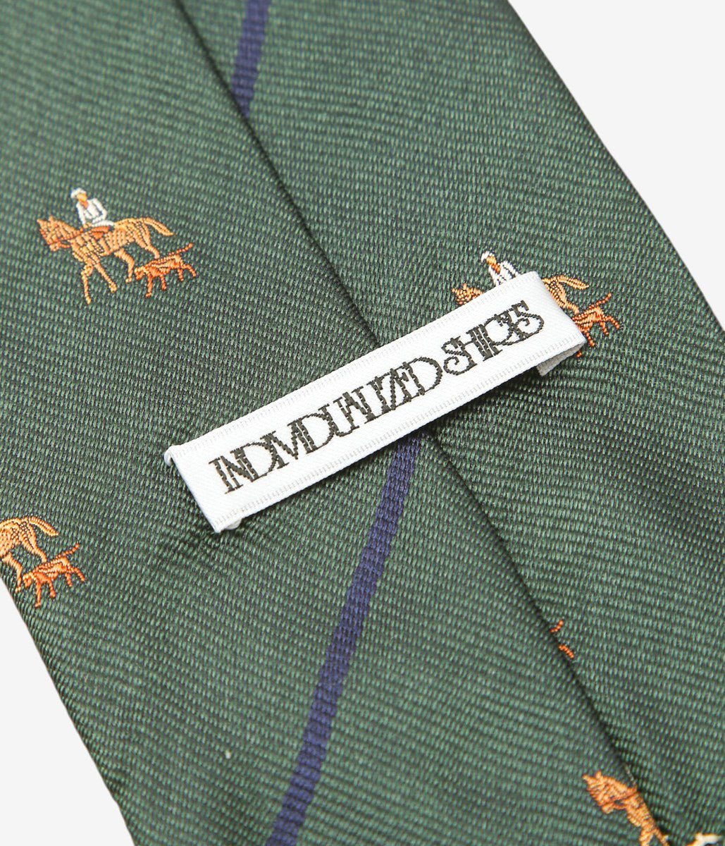 INDIVIDUALIZED ACCESSORIES ''HORSE&RIDER MOTIF STRIPE TIE'' (OLIVE)