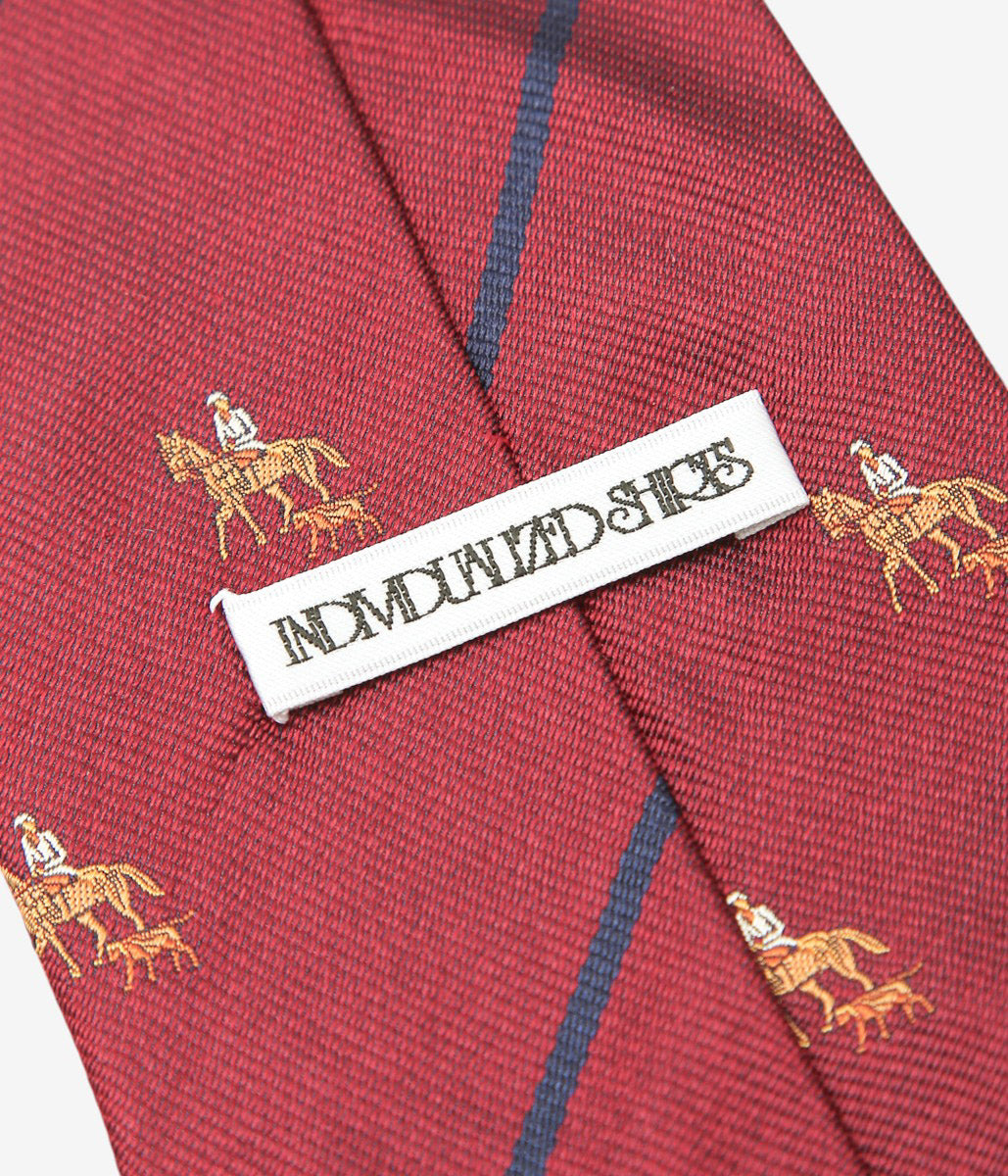 INDIVIDUALIZED ACCESSORIES ''HORSE&RIDER MOTIF STRIPE TIE'' (RED)