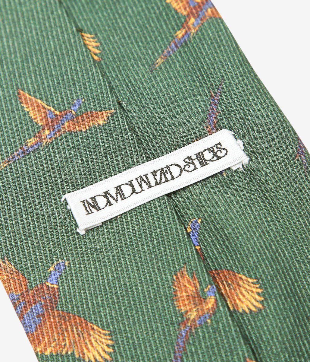 INDIVIDUALIZED ACCESSORIES ''PHEASANT MOTIF TIE'' (GREEN)