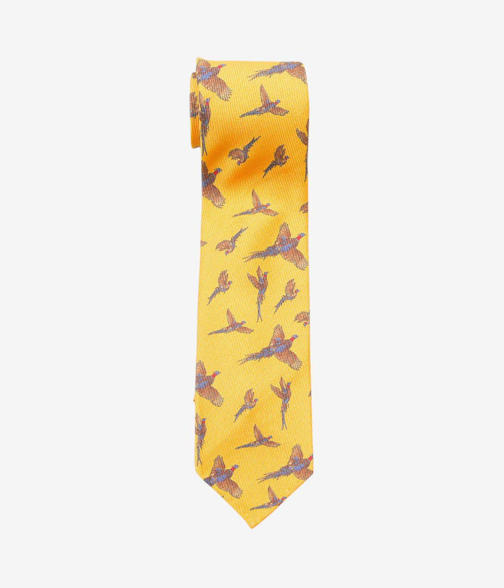 INDIVIDUALIZED ACCESSORIES ''PHEASANT MOTIF TIE'' (YELLOW)
