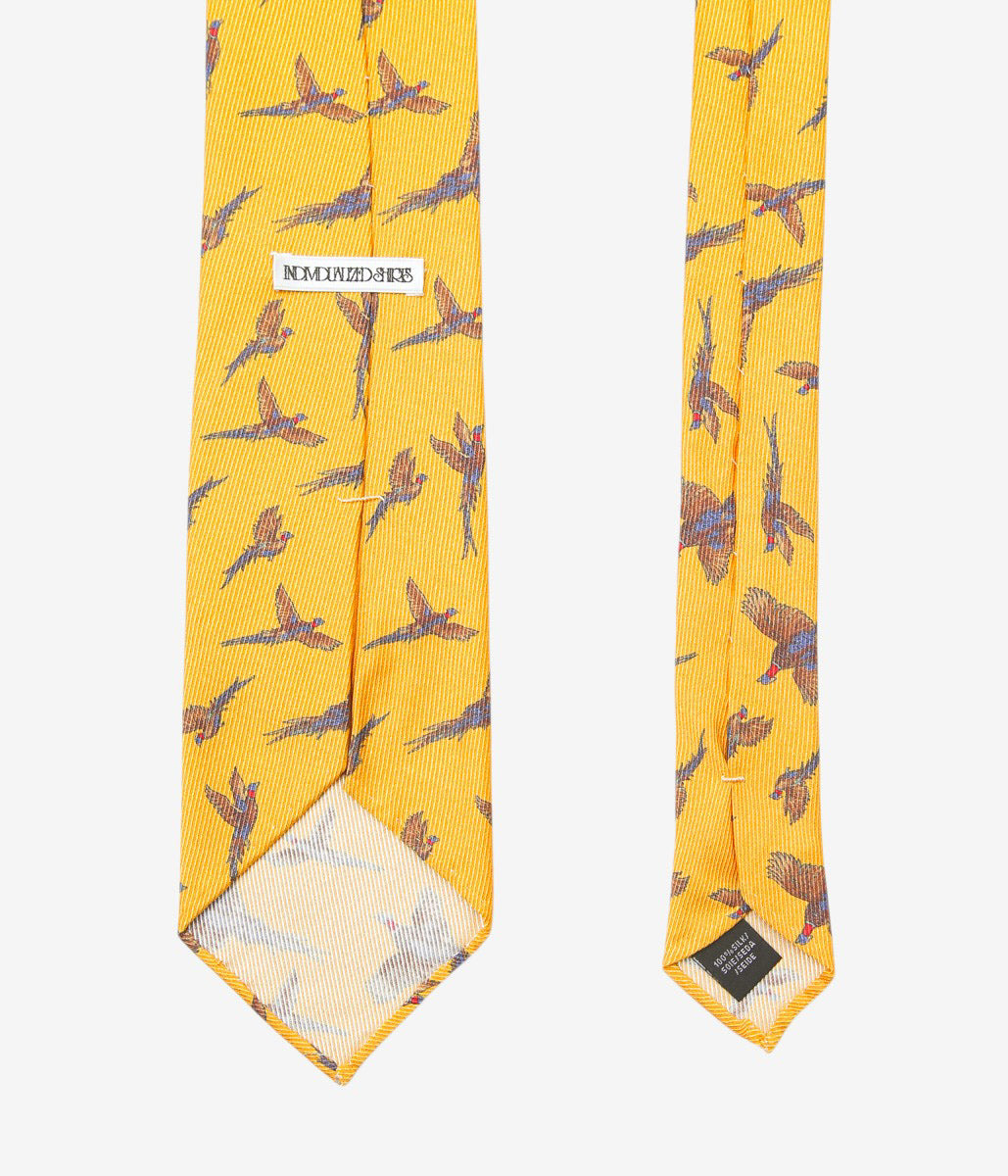 INDIVIDUALIZED ACCESSORIES ''PHEASANT MOTIF TIE'' (YELLOW)