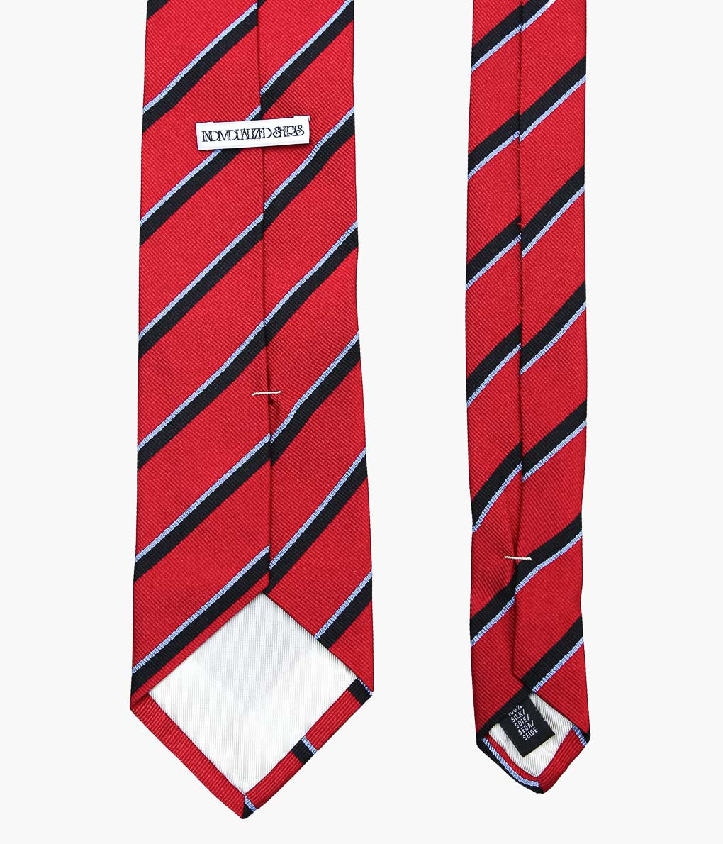 INDIVIDUALIZED ACCESSORIES"REGIMENTAL STRIPE TIE"(RED/NAVY)