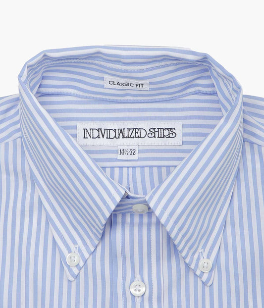 INDIVIDUALIZED SHIRTS ''BENGAL STRIPE(CLASSIC FIT BUTTON DOWN SHIRT)'' (LT.BLUE)