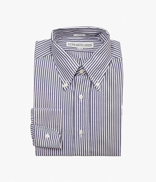 INDIVIDUALIZED SHIRTS ''BENGAL STRIPE (SLIM FIT BUTTON DOWN SHIRT)'' (NAVY)