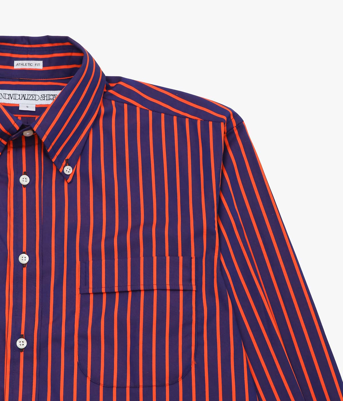 INDIVIDUALIZED SHIRTS ''BROAD STRIPE(ATHLETIC FIT BUTTON DOWN SHIRT)'' (ORANGE)