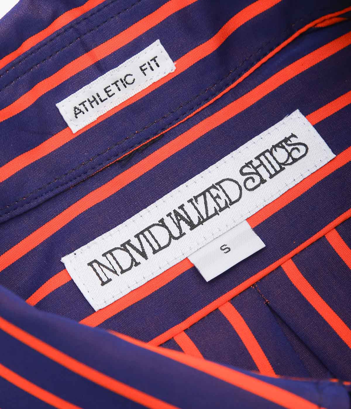 INDIVIDUALIZED SHIRTS ''BROAD STRIPE(ATHLETIC FIT BUTTON DOWN SHIRT)'' (ORANGE)