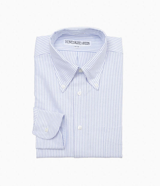 INDIVIDUALIZED SHIRTS ''CANDY STRIPE(RELAXED FIT BUTTON DOWN SHIRT)'' (LT.BLUE)