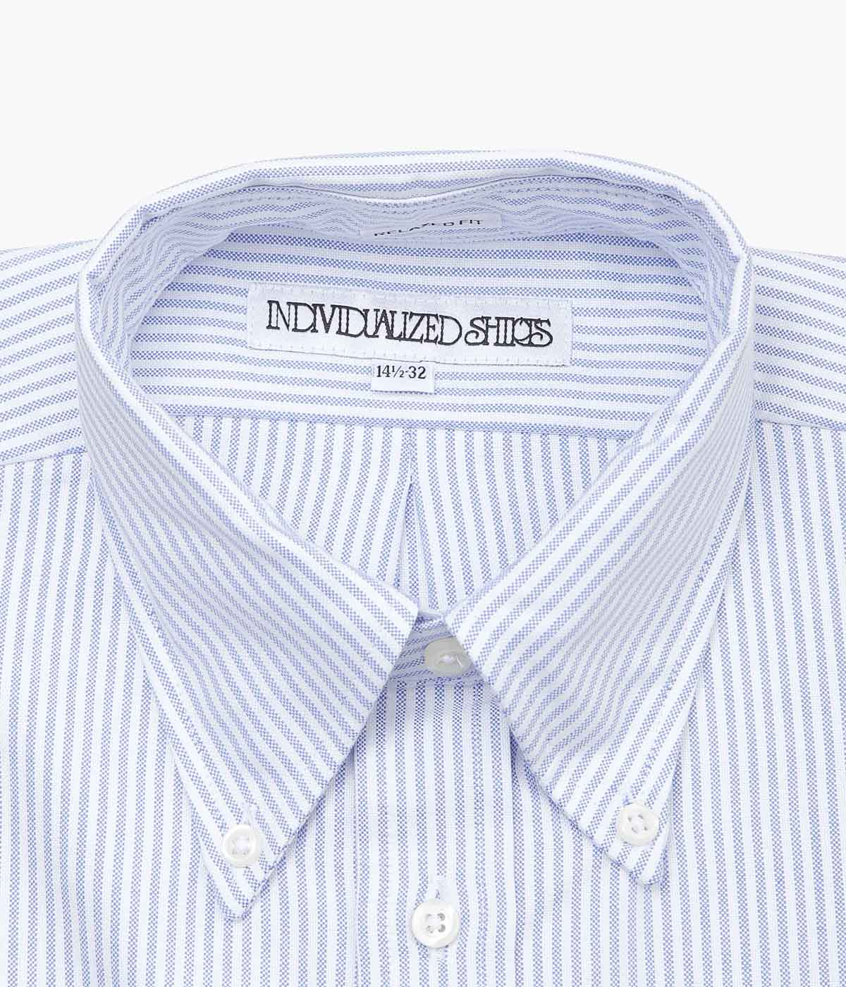 INDIVIDUALIZED SHIRTS ''CANDY STRIPE(RELAXED FIT BUTTON DOWN SHIRT)'' (LT.BLUE)