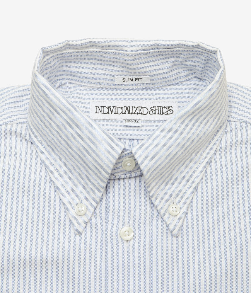 INDIVIDUALIZED SHIRTS ''CANDY STRIPE (SLIM FIT BUTTON DOWN SHIRT)'' (LIGHT BLUE)