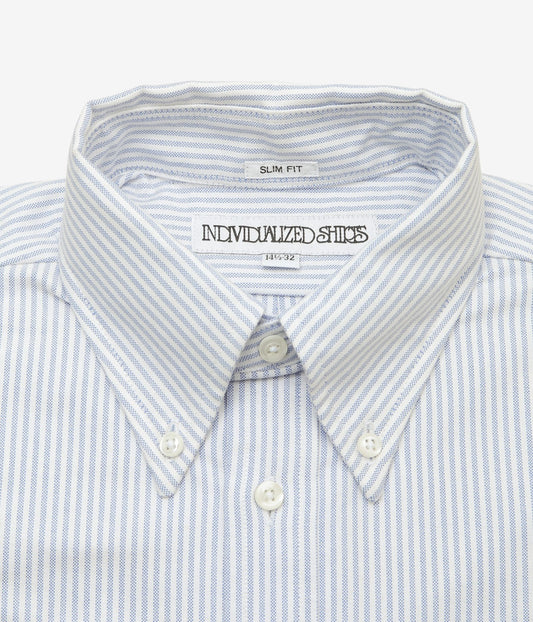 INDIVIDUALIZED SHIRTS ''CANDY STRIPE (SLIM FIT BUTTON DOWN SHIRT)'' (LIGHT BLUE)