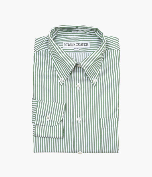 INDIVIDUALIZED SHIRTS''CHEALSEA TWILL STRIPE(CLASSIC FIT BUTTON DOWN SHIRT)'' (GREEN)