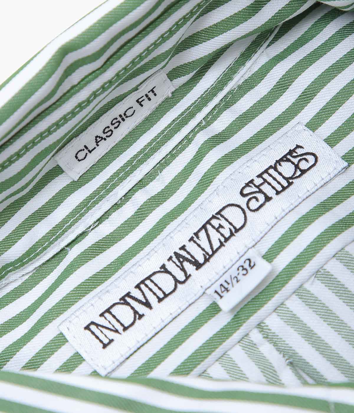 INDIVIDUALIZED SHIRTS''CHEALSEA TWILL STRIPE(CLASSIC FIT BUTTON DOWN SHIRT)'' (GREEN)
