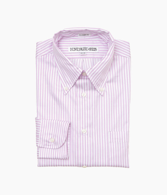 INDIVIDUALIZED SHIRTS''CHEALSEA TWILL STRIPE(CLASSIC FIT BUTTON DOWN SHIRT)'' (LILAC)