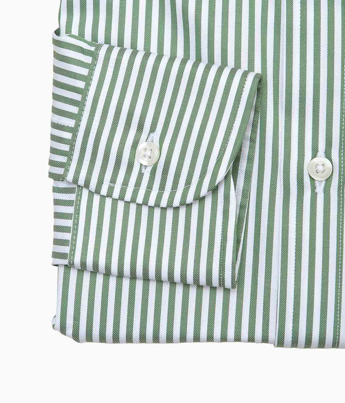 INDIVIDUALIZED SHIRTS''CHEALSEA TWILL STRIPE(RELAXED FIT BUTTON DOWN SHIRT)'' (GREEN)