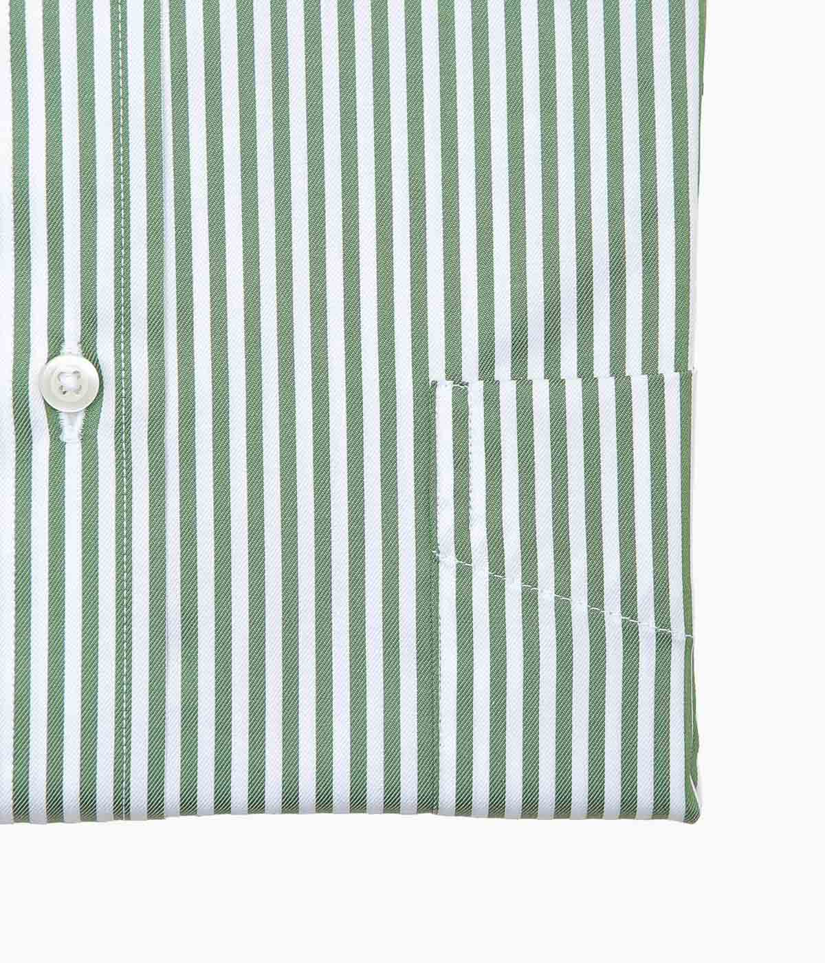 INDIVIDUALIZED SHIRTS''CHEALSEA TWILL STRIPE(RELAXED FIT BUTTON DOWN SHIRT)'' (GREEN)